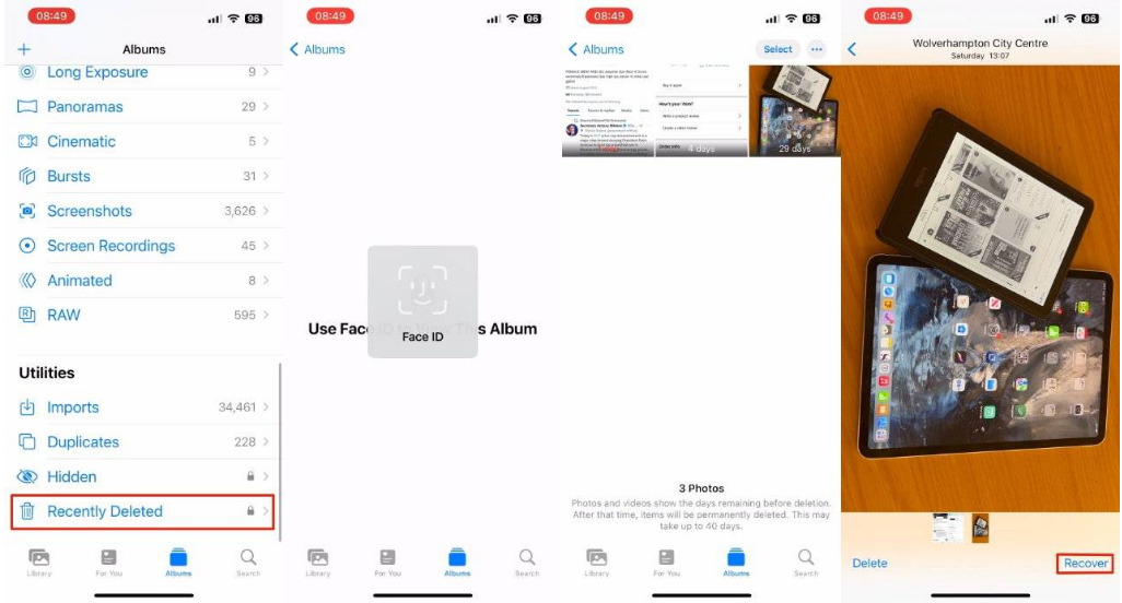 常宁苹果14维修分享 iPhone14 上恢复已删除的照片 