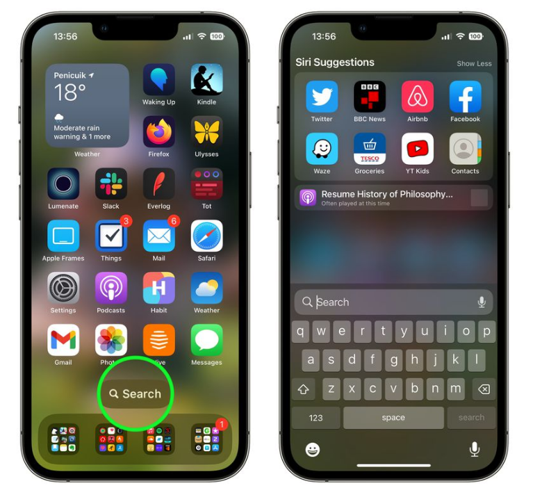 常宁苹果手机维修分享升级到 iOS 16 后，如何删除主屏幕上的搜索按钮 